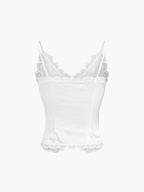 Floral Lace Satin Fly Away Crop Top