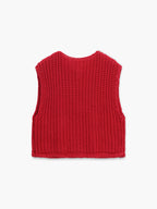 Crochet Button-Front Sweater Vest