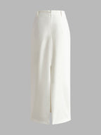 Slim Fit Semi-Sheer Elegant Slit Back Maxi Skirt Without Belt