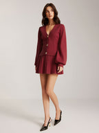 Plain Pleated Sweater Skirt