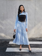 Minimalist Pleated Skirt Without Belt