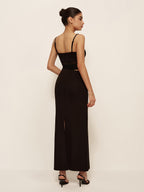 Semi-Sheer Low V-Neck Asymmetrical Ruched Dress