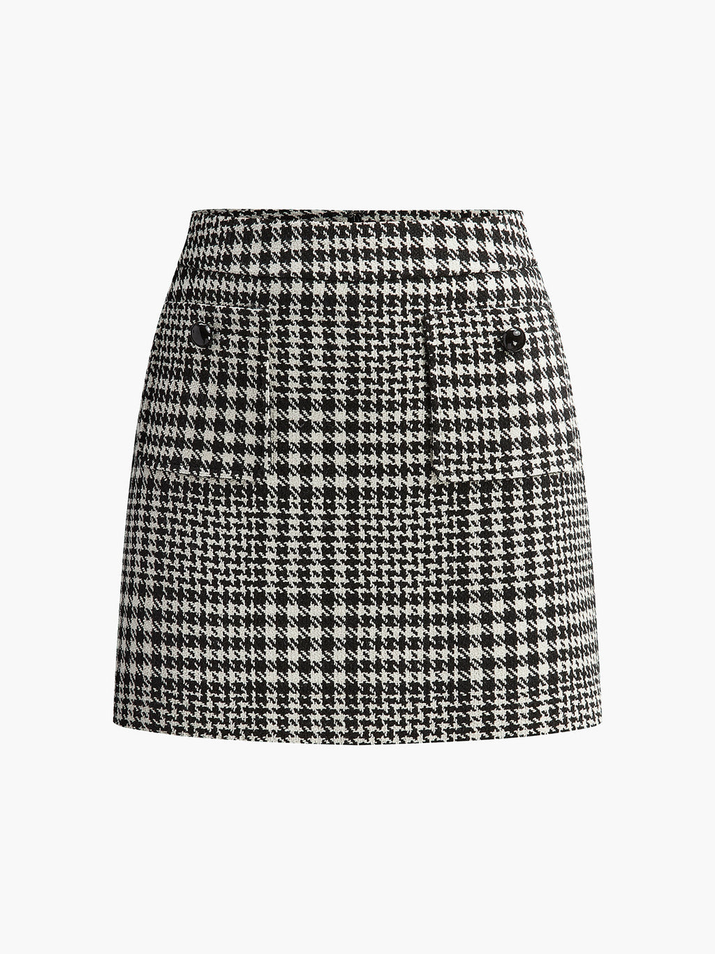 Wool-Blend Checked Mini Skirt