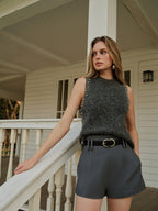 Wool-Blend Beaded Sweater Vest
