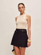 Hollow Sleeveless Knit Top