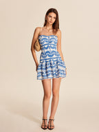 Ripple Strapless Tiered Hem With Scalloped Detailing Dress