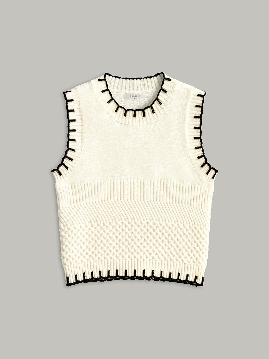 Contrast Trim Sleeveless Ribbed Sweater Vest