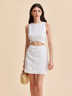 Cotton Eyelet Cut-out Dress