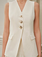Decor Pockets Tailored Vest