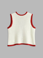 Color Block Knotted Sweater Vest