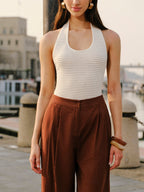 Halter Neck Knit Top