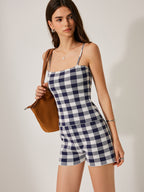 Checkerboard Knit Shorts Set