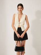 Metal Buckle Waisted Sweater Vest