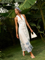 Boho Tie-Front Backless Dress