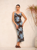 Floral Print Sleeveless Tie-Back Dress