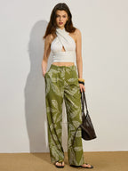 Cross Halter Cut-Out Tank Top