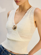 Metal Decor Knit Tank Top