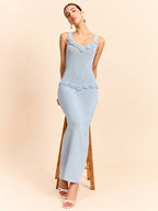 Crochet Embellished Sleeveless Maxi Dress