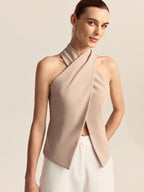 Cross-Front Halter Top