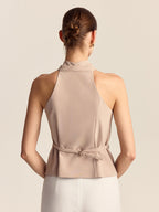 Cross-Front Halter Top