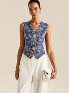 Floral Embroidered Vest