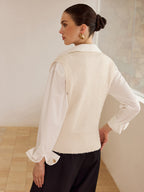 Cable Knit V-Neck Vest