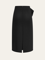 Metal Detail Asymmetric Midi Skirt