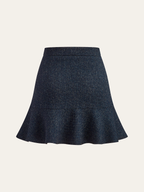 Metal Detail Ruffled Hem Mini Skirt