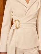 Asymmetric Belted Blazer