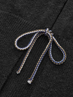 Bow Tie Balloon Sleeve Cardigan