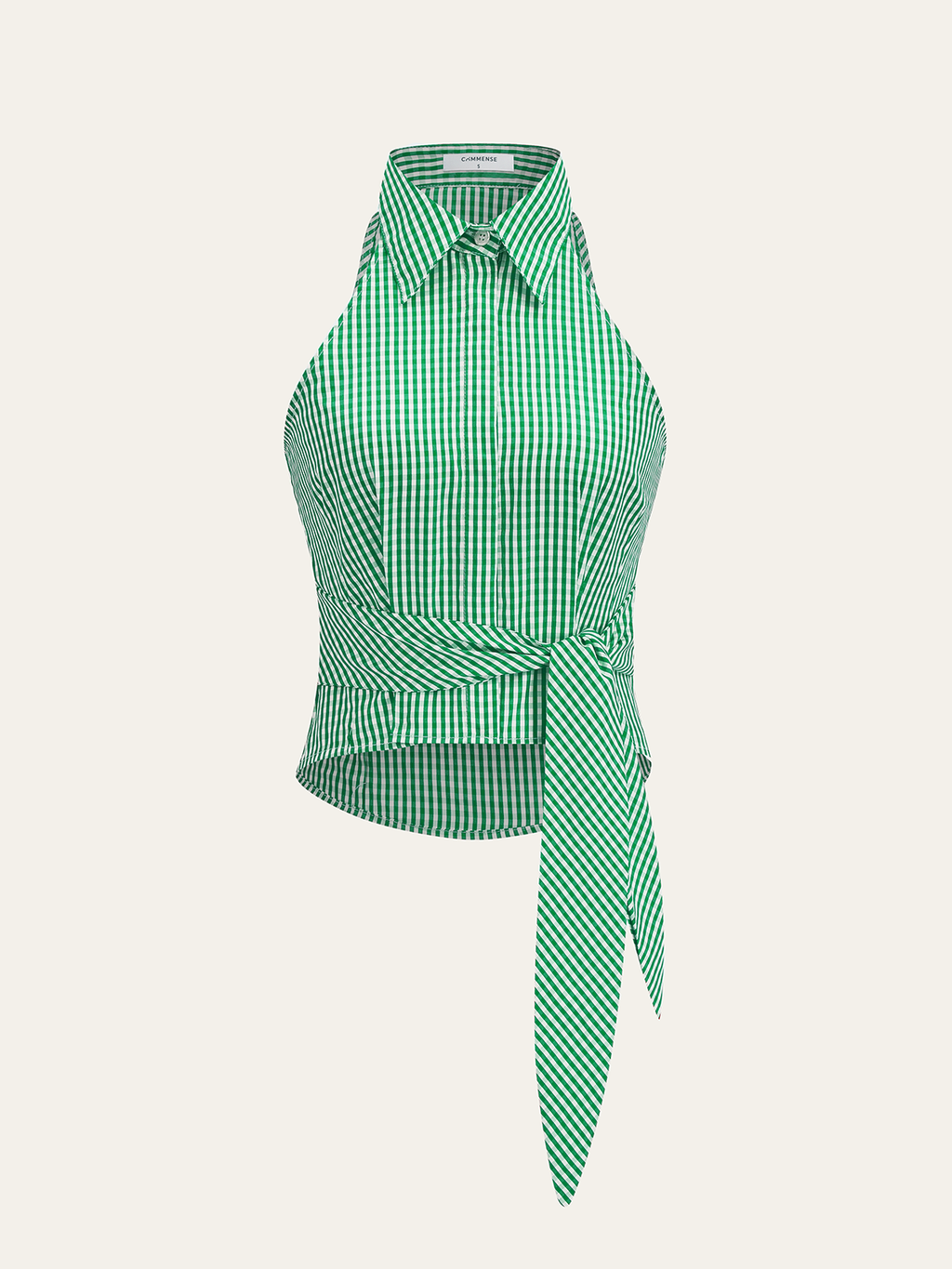 Striped Tie-Waist Crop Top with Improved Fit