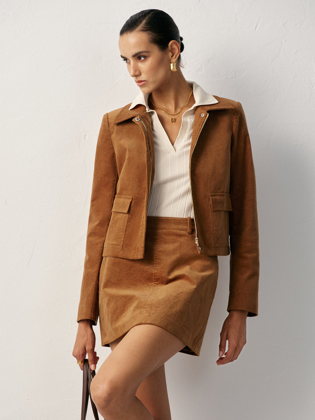 Corduroy Pocket Collared Jacket