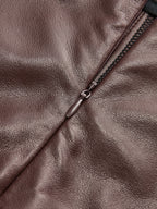 PU A-Line Mid-Waist Skirt