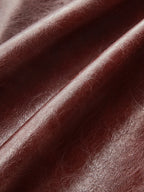 Knot Detail Slit Faux Leather Midi Skirt