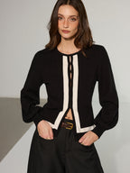Contrast Trim Knitted Cardigan