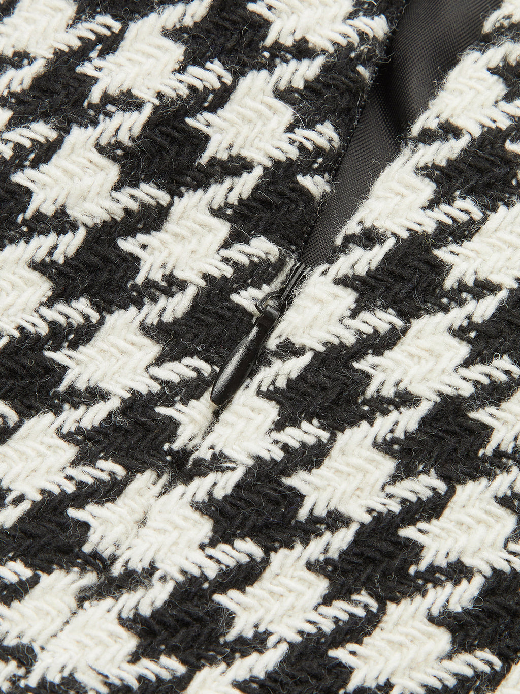 Houndstooth Tweed Slit Front Maxi Skirt