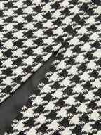 Houndstooth Tweed Slit Front Maxi Skirt