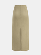 Belted Asymmetrical Drape Skirt