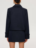 Collared Cotton Blend Jacket