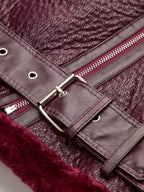 Zipper Belted Soft Fleece Jacket