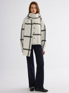 Wrap Scarf Check Print Cardigan
