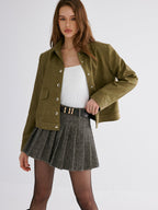 Pleated Tweed Skirt