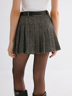 Pleated Tweed Skirt