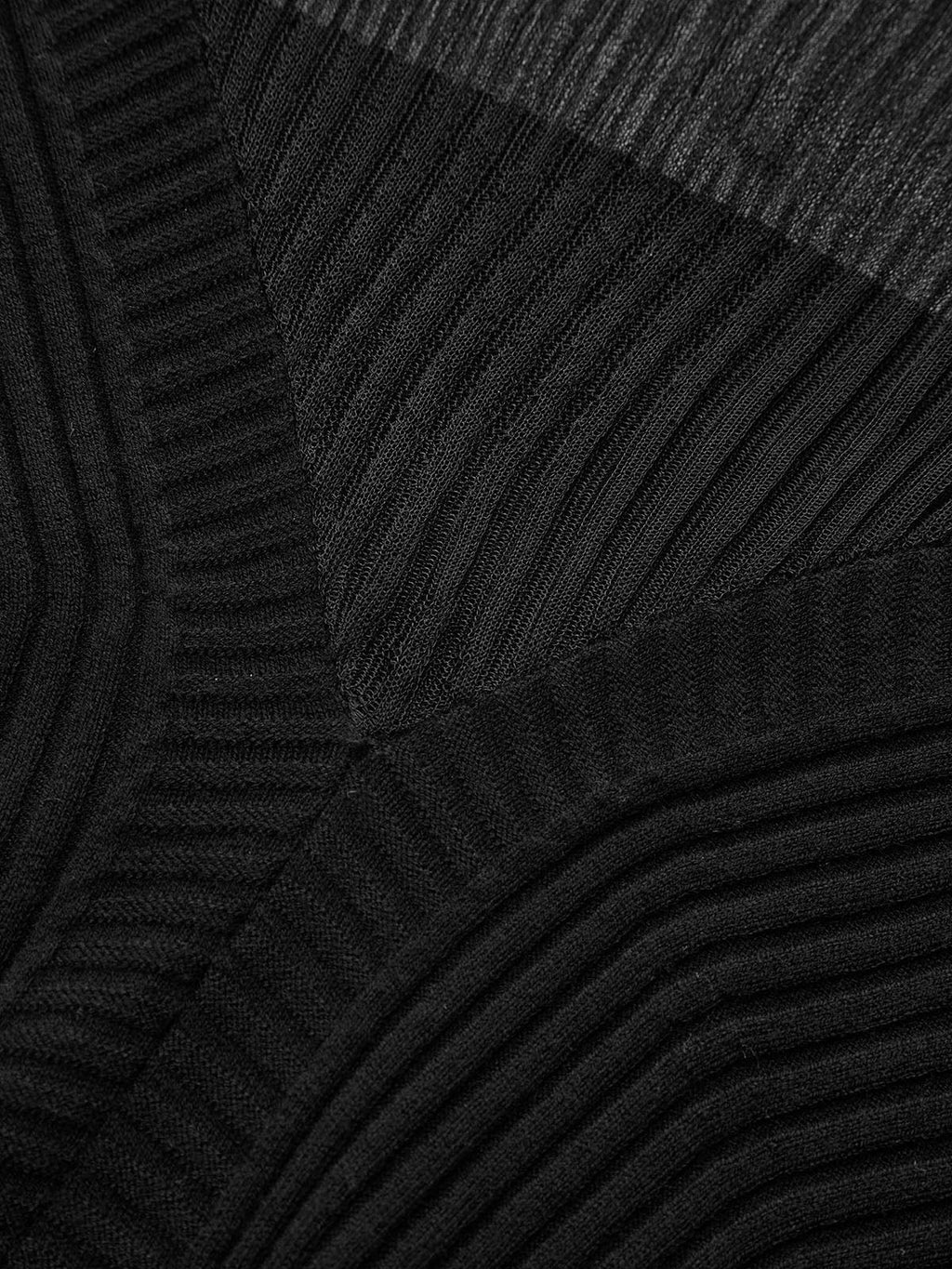 Mesh Panel Wool Blend Mock Neck Top
