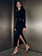 Collared Long Sleeve Maxi Dress
