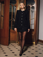Sequin-Embellished Tweed Blazer