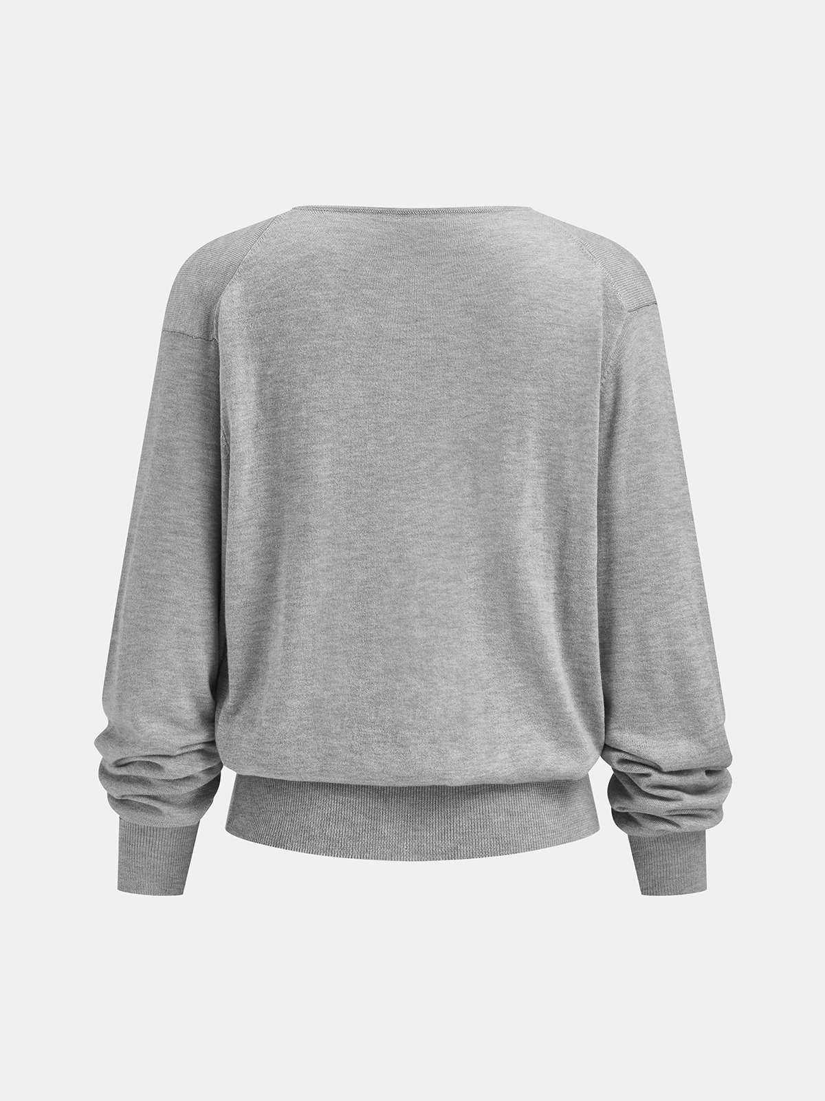 Twist-Front Wool-Blend Knit Sweater