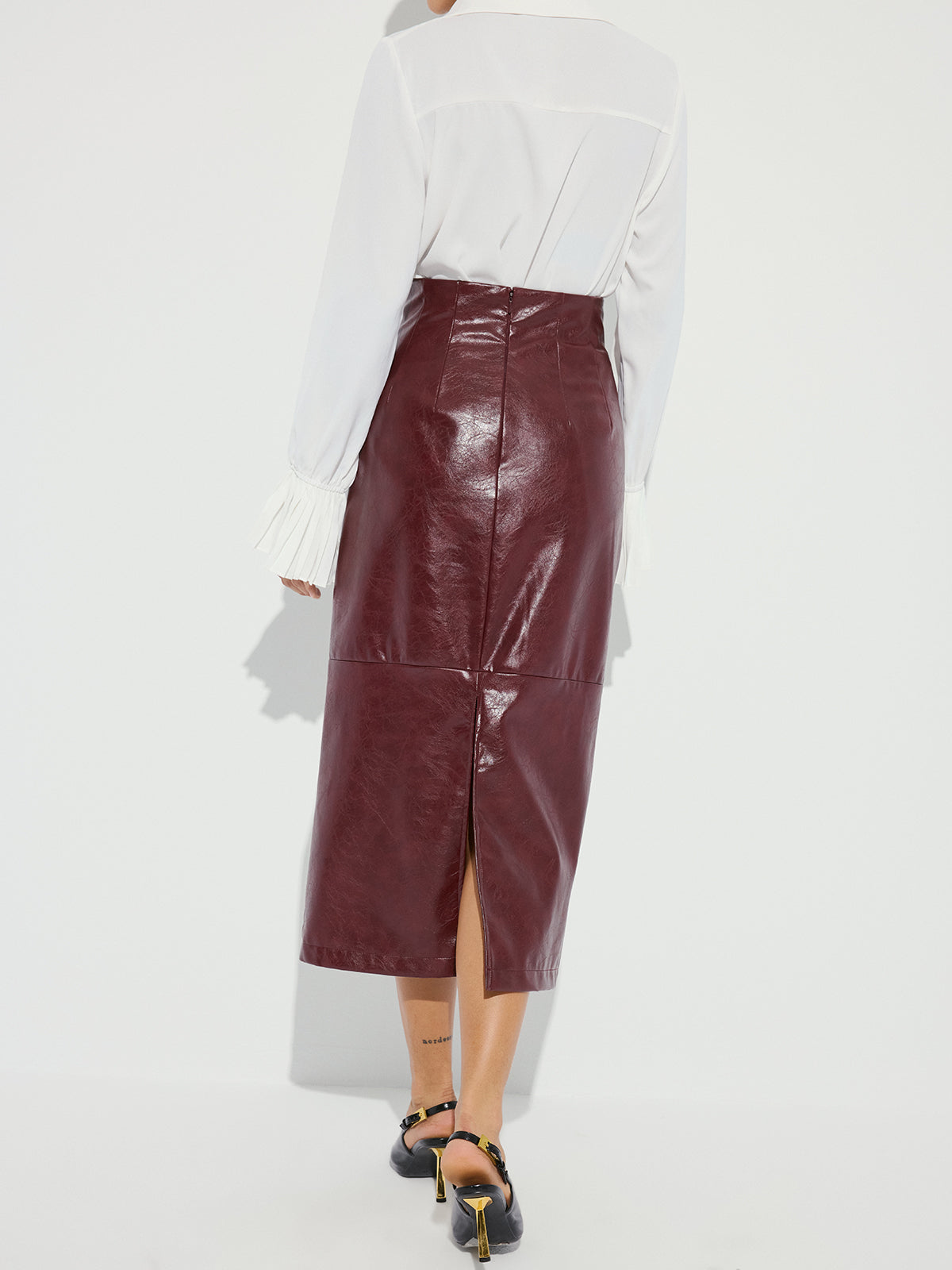 Faux Leather Pencil Skirt