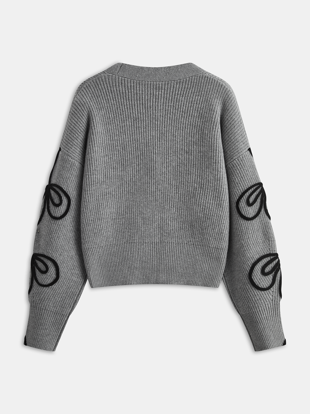 Floral Applique Knit Cardigan