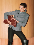 Asymmetric Short Coat without Belt